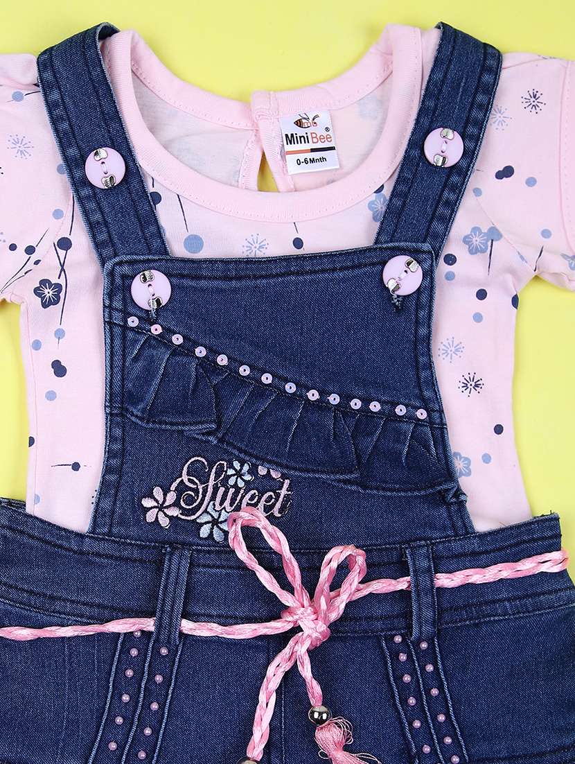 girls printed dungarees twin set - 21505593 -  Standard Image - 3