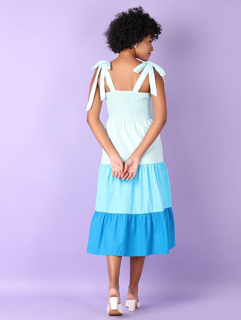 women color blocked shoulder strap dress - 21505629 - Standard Image - 3