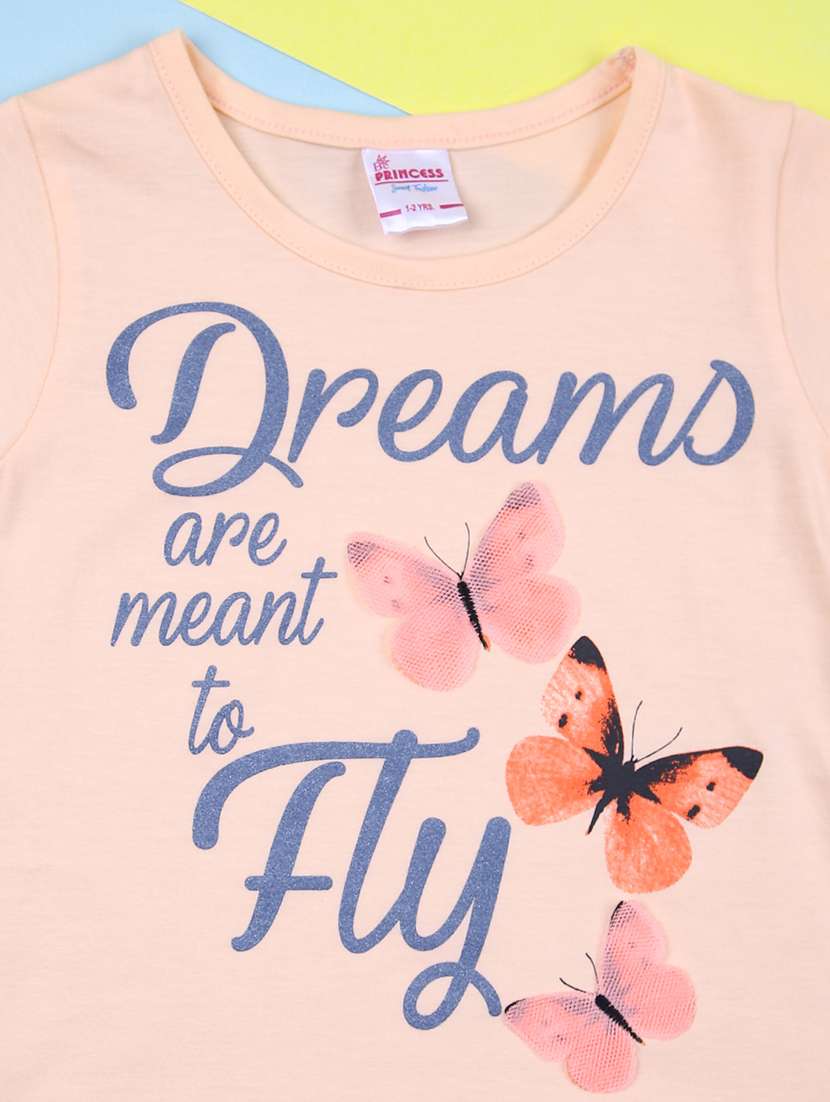 girls peach typography skirt to - 21505642 -  Standard Image - 3