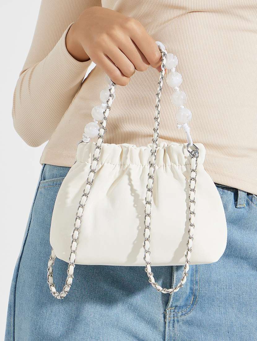 women cream solid handbag - 21505973 -  Standard Image - 3