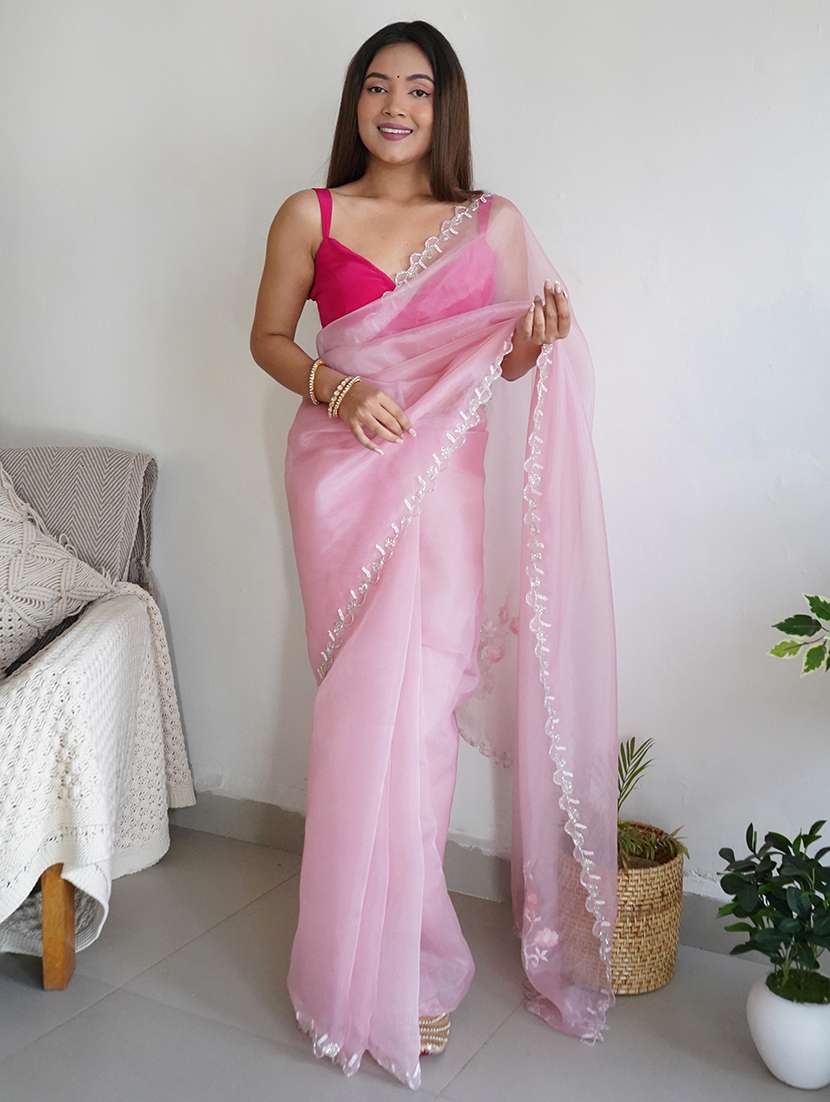 women pink embroidered saree - 21506002 - Zoom Image - 0