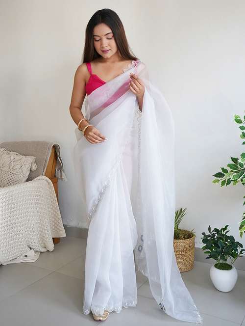 women white embroidered saree - 21506003 -  Standard Image - 0