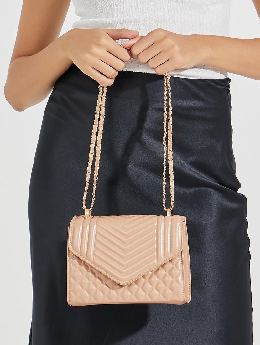women beige solid sling bag - 21506016 - Standard Image - 3