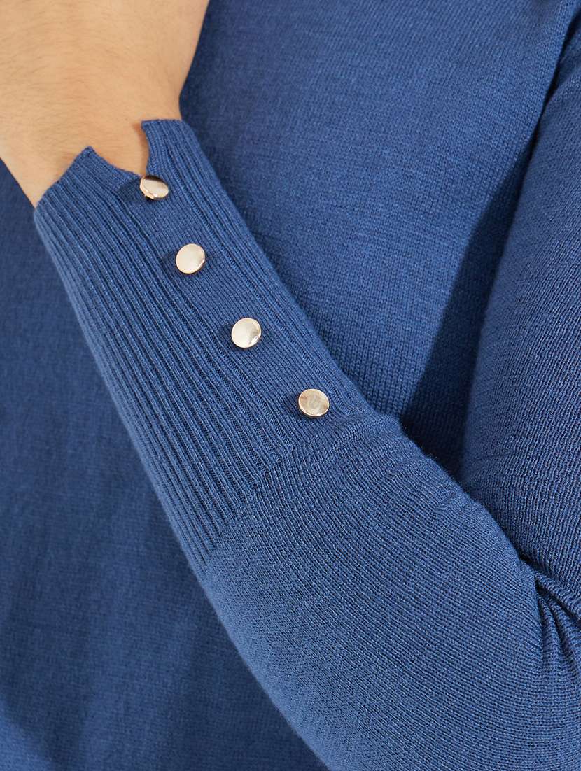 women solid turtle neck pullover - 21506024 - Standard Image - 3