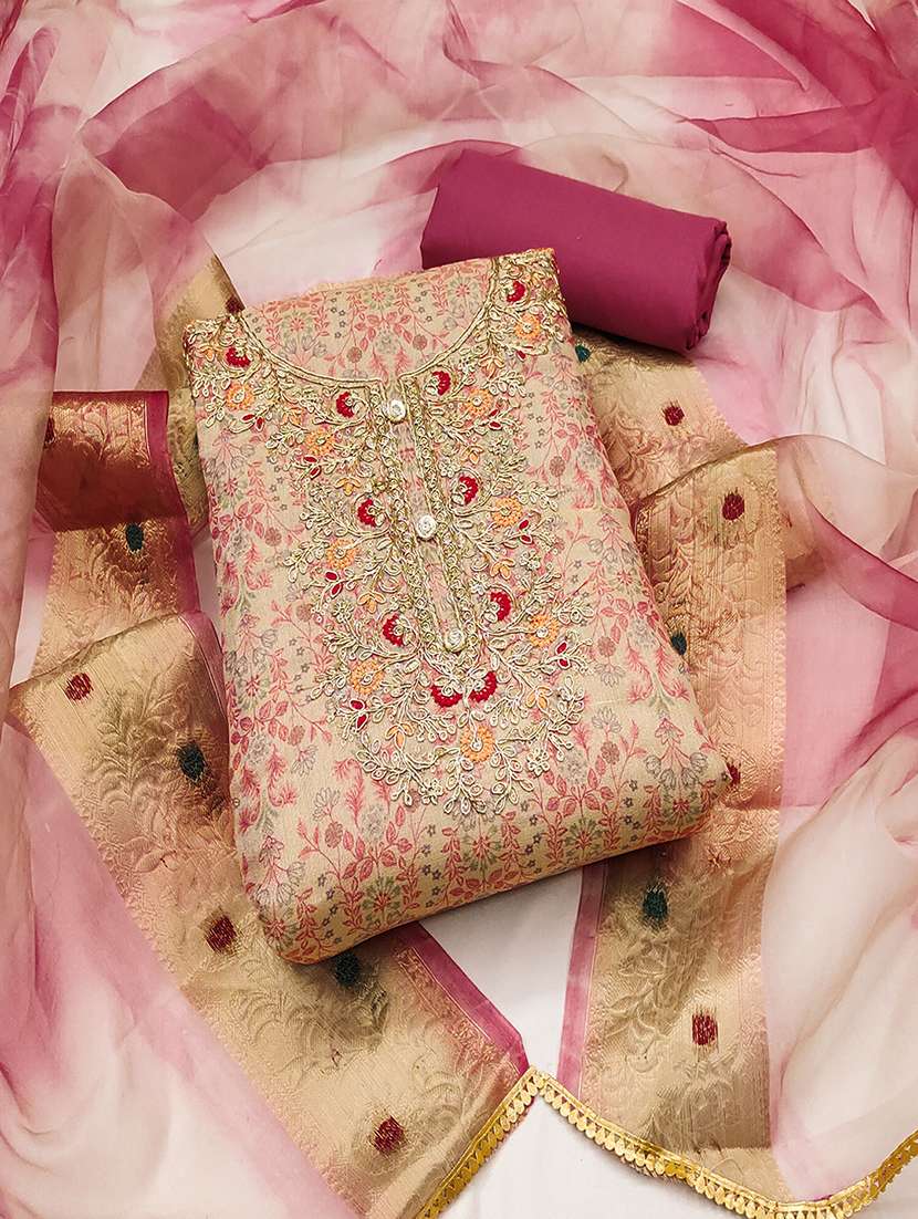 women embroidered unstitched suit