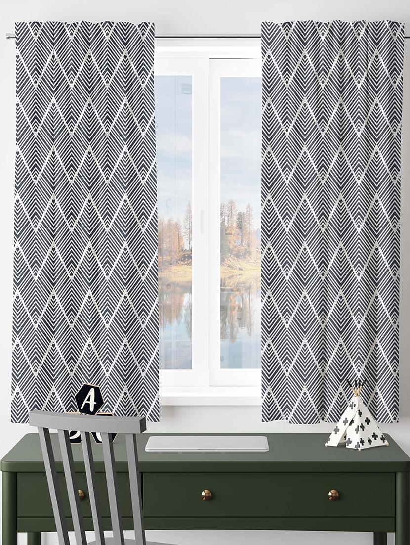 black printed curtains - 21506138 -  Zoom Image - 0