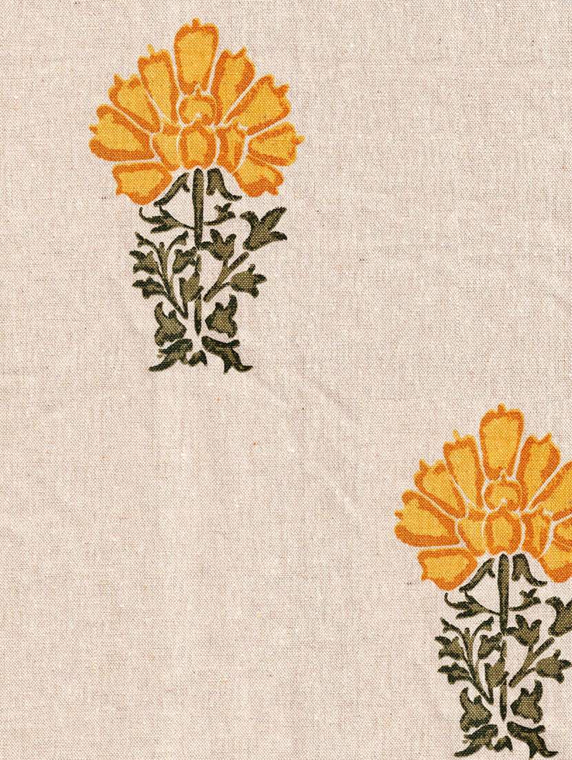 beige flower printed curtains - 21506146 -  Standard Image - 3