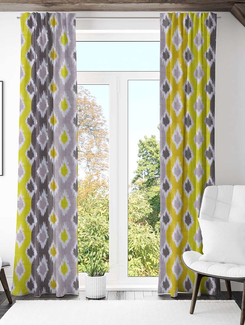 multi coloured printed curtains