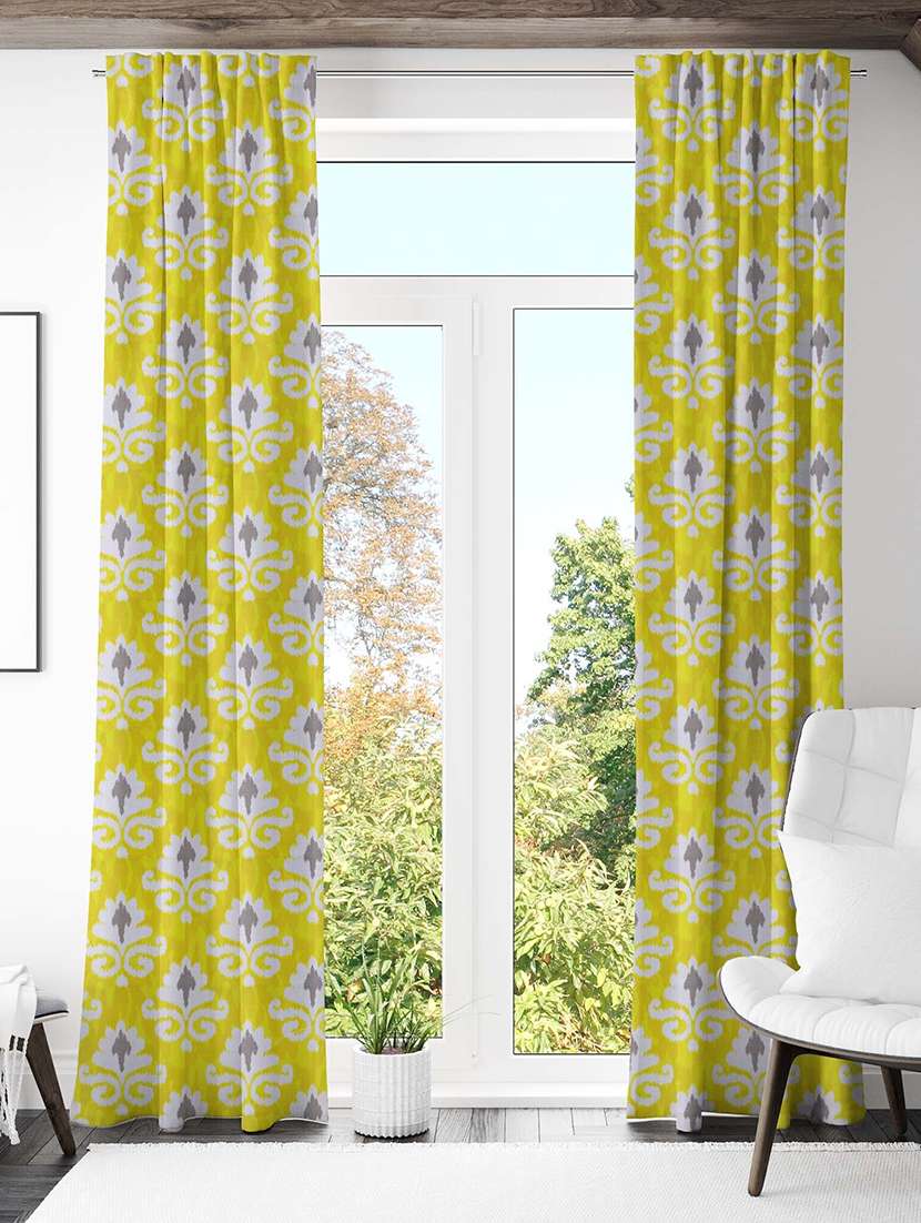 yellow printed curtains - 21506169 -  Zoom Image - 0