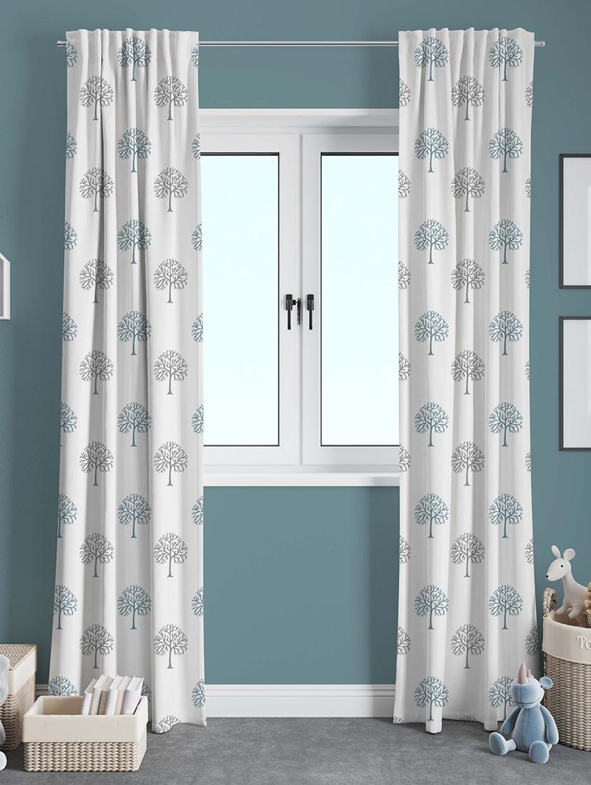 white printed curtains - 21506172 - Zoom Image - 0