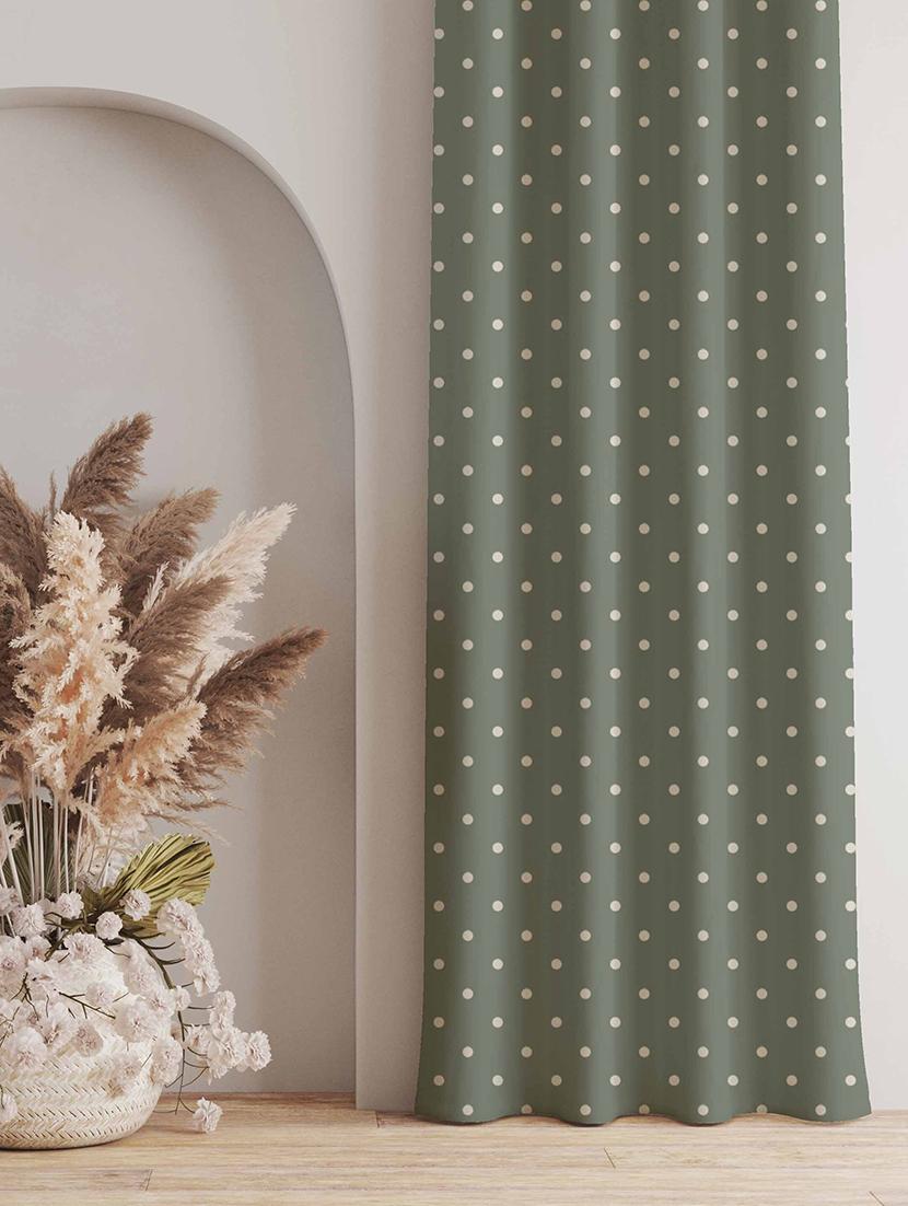 green printed curtains - 21506191 -  Zoom Image - 0