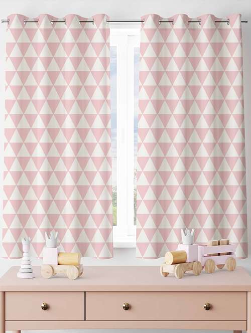 pink printed curtains - 21506205 - Standard Image - 0