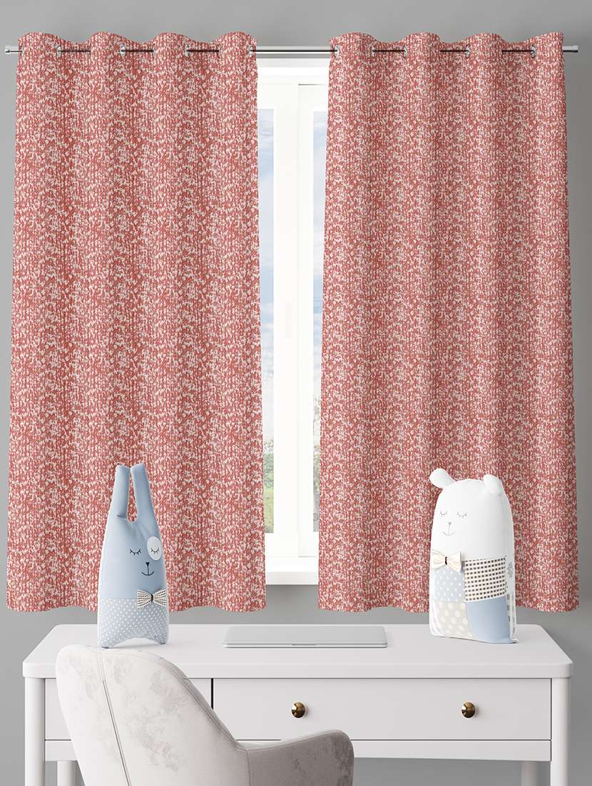 brown printed curtain