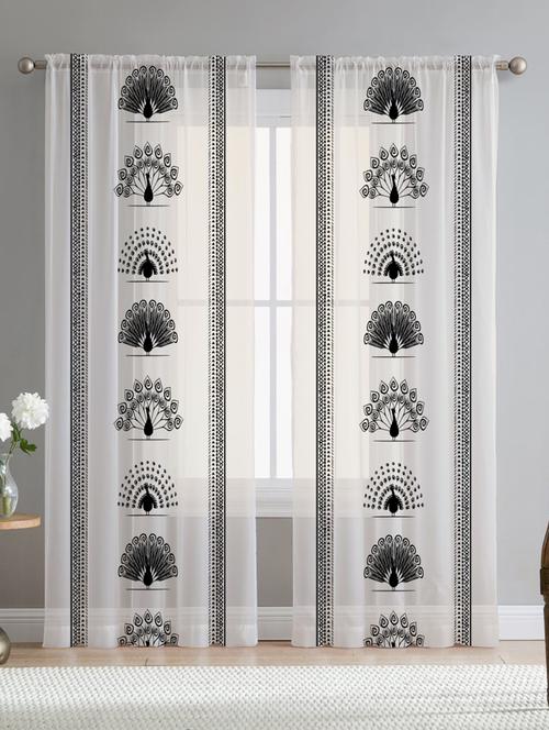 white printed curtains - 21506222 - Standard Image - 0