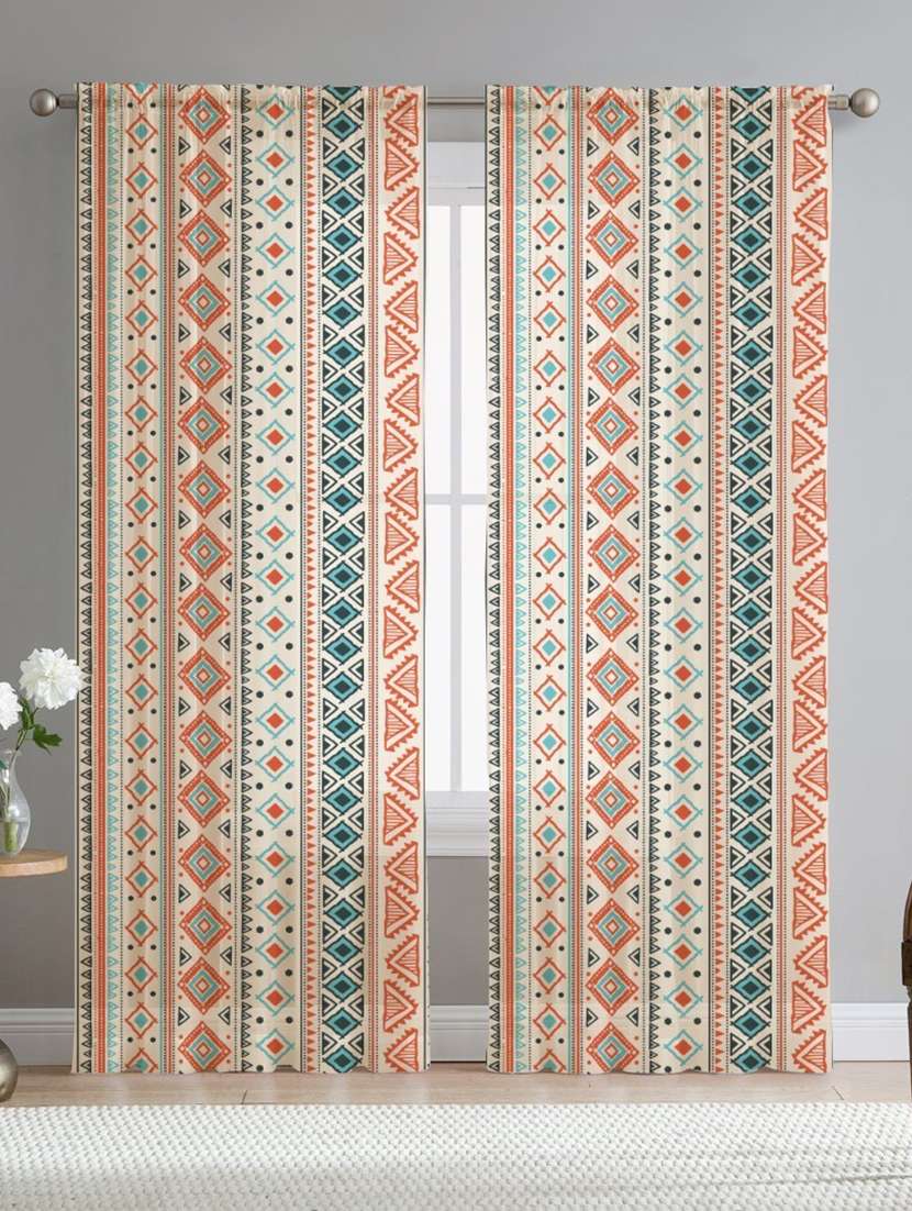 multi coloured printed curtains