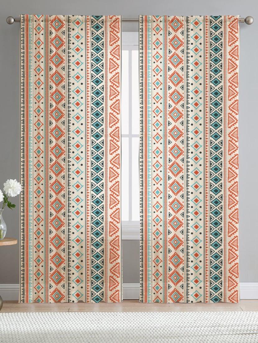 multi coloured printed curtains - 21506228 - Zoom Image - 0