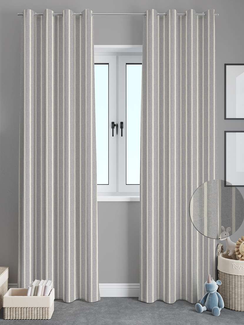 grey printed curtains