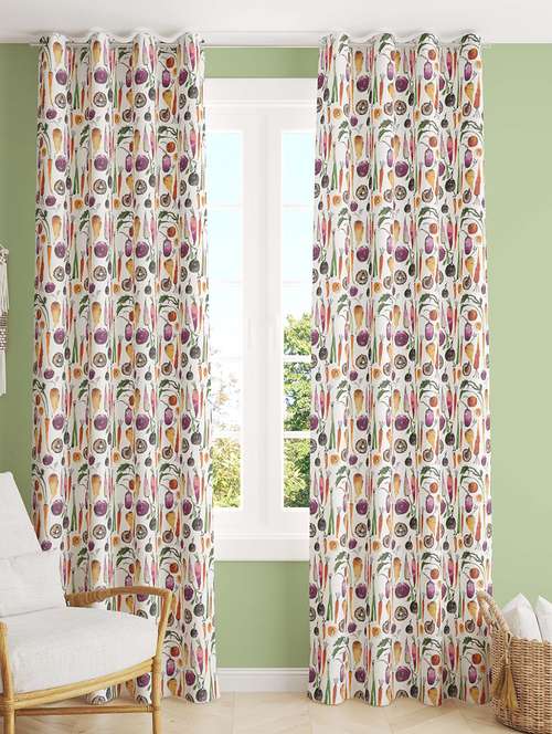 white printed curtains - 21506235 -  Standard Image - 0