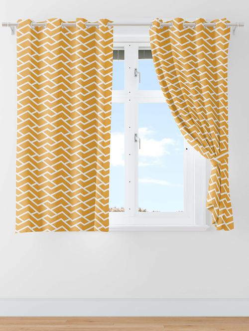 yellow printed curtains - 21506240 - Standard Image - 0