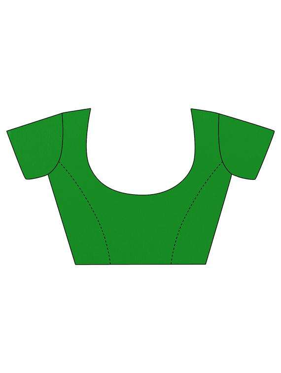 women green solid saree with blouse - 21506464 -  Standard Image - 3
