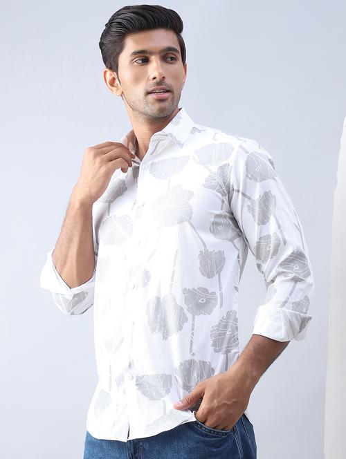 men white cotton casual shirt - 21506887 - Standard Image - 0