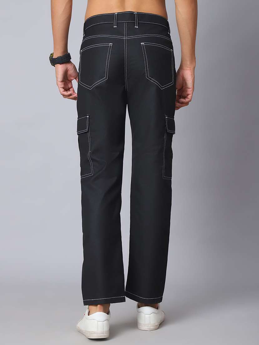 men black cotton blend cargo pants - 21506908 -  Standard Image - 3
