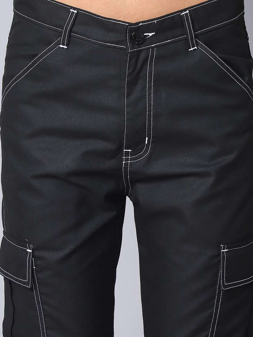 men black cotton blend cargo pants - 21506908 -  Standard Image - 5