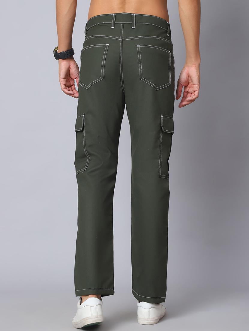men olive cotton blend cargo pants - 21506911 - Standard Image - 3