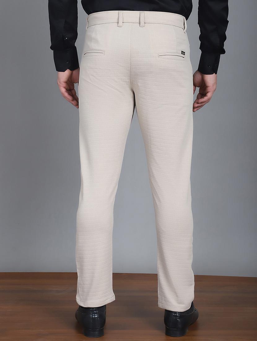men self design flat front formal trouser - 21506919 - Standard Image - 3