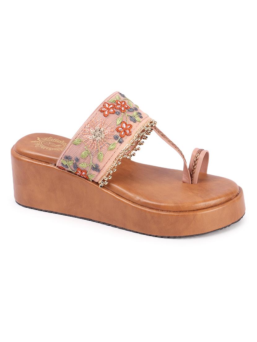 women pink slip on wedges - 21506939 -  Zoom Image - 0