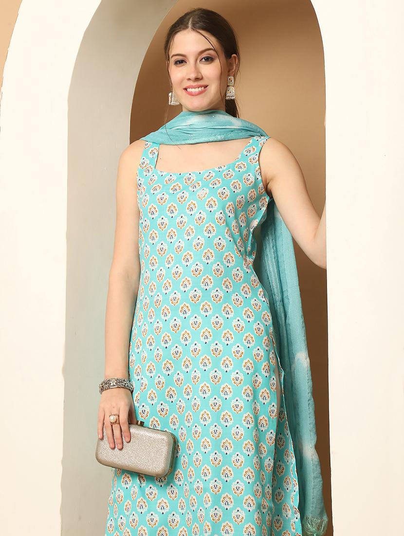 women light blue printed suit set - 21507074 - Standard Image - 3