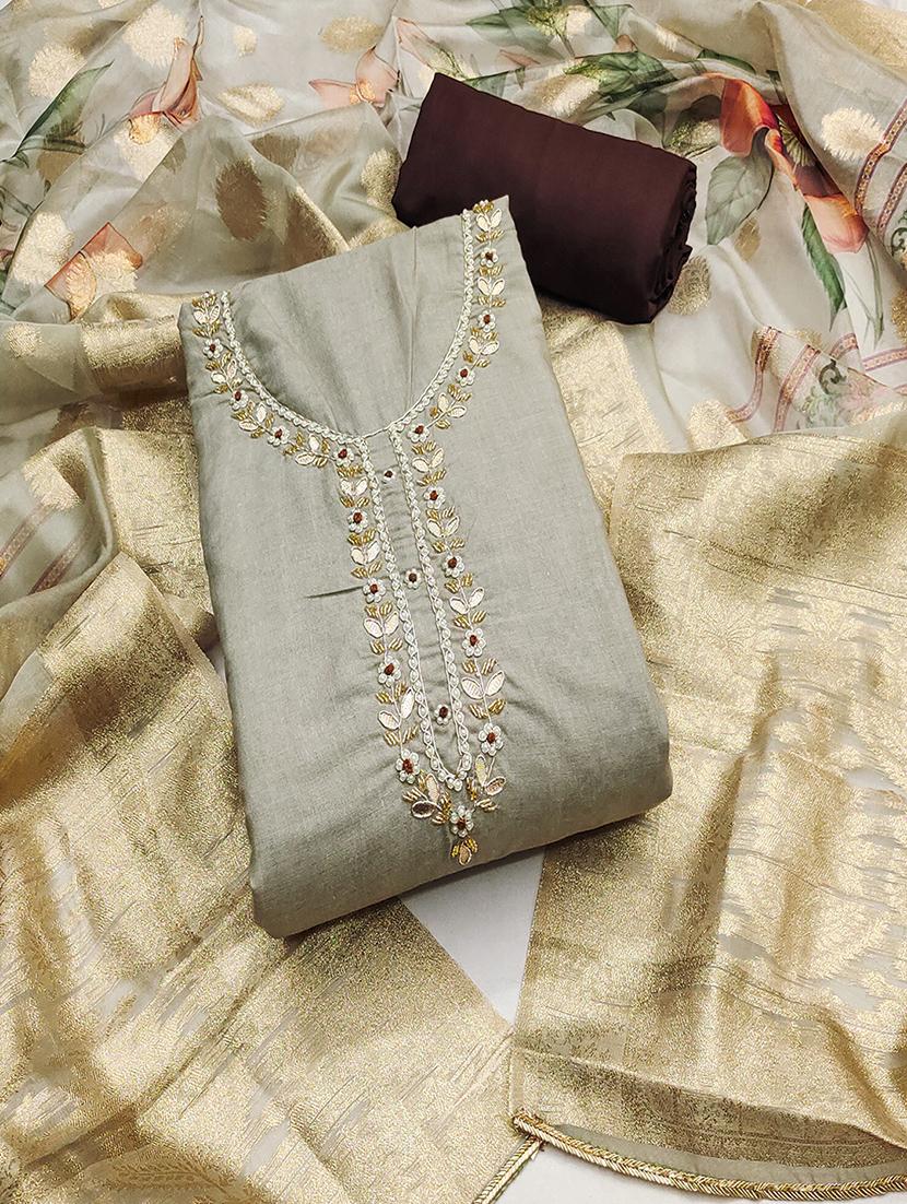 women embellished unstitched suit - 21507278 - Zoom Image - 0