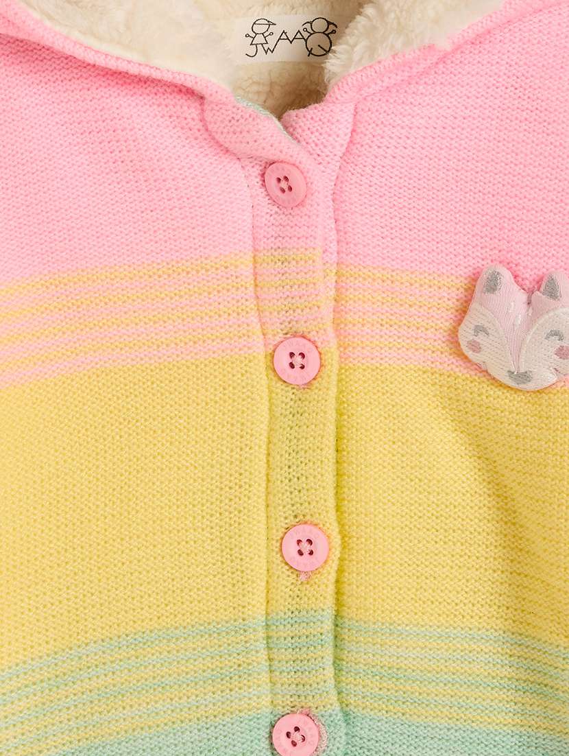 girls hooded self-designed sweater - 21507388 - Standard Image - 5