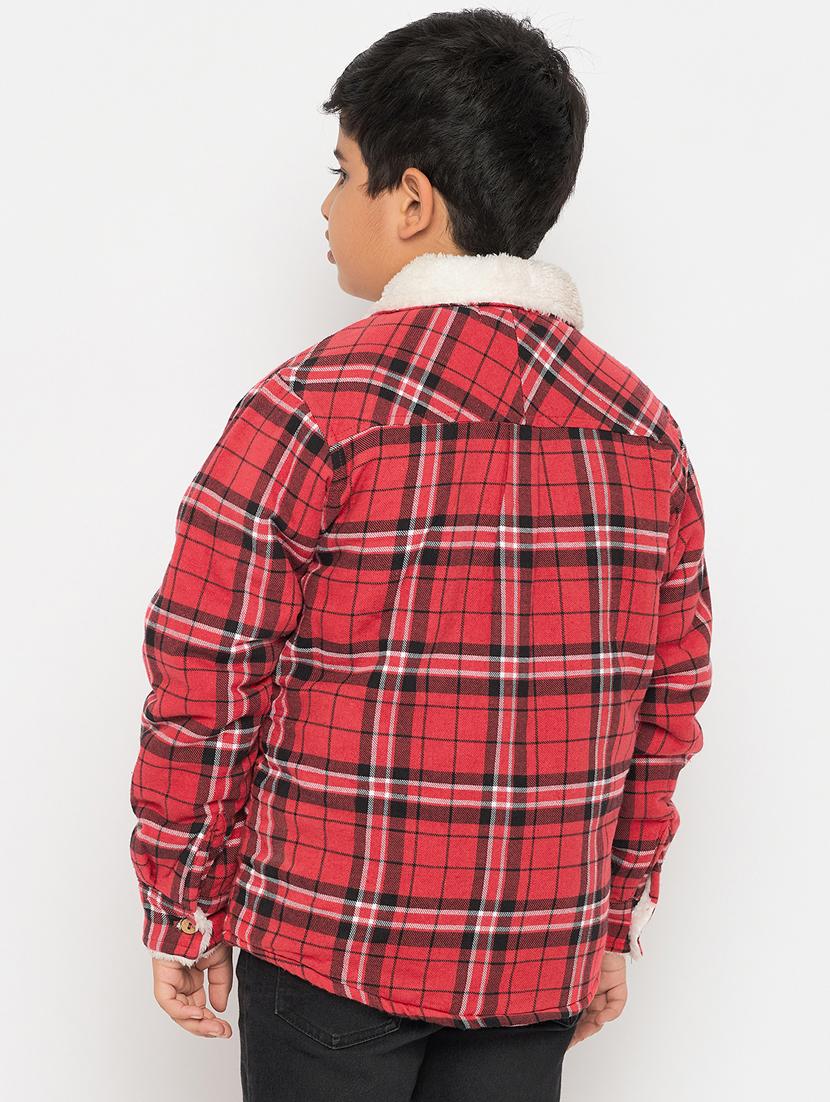boys long sleeved checkered shacket - 21507407 - Standard Image - 3