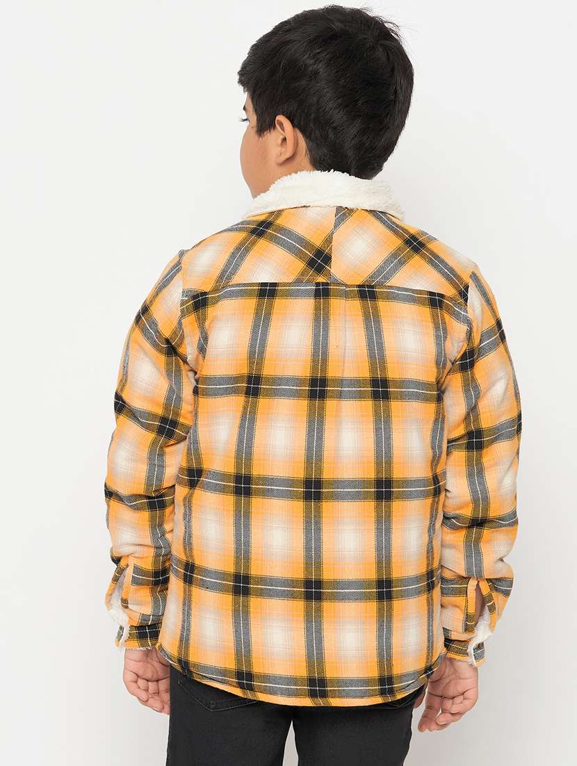 boys long sleeved checkered shacket - 21507408 - Standard Image - 3