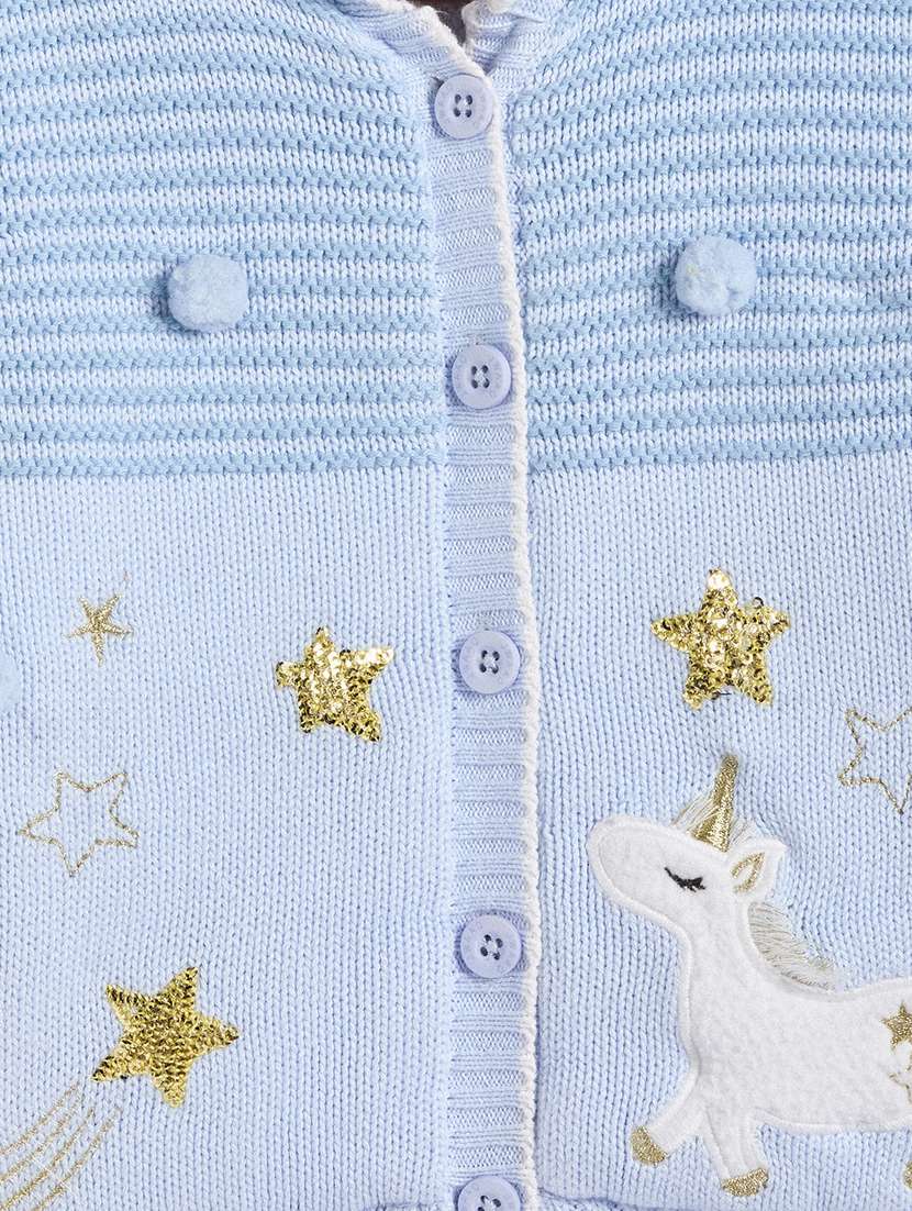girls light blue cotton sweater - 21507459 - Standard Image - 3