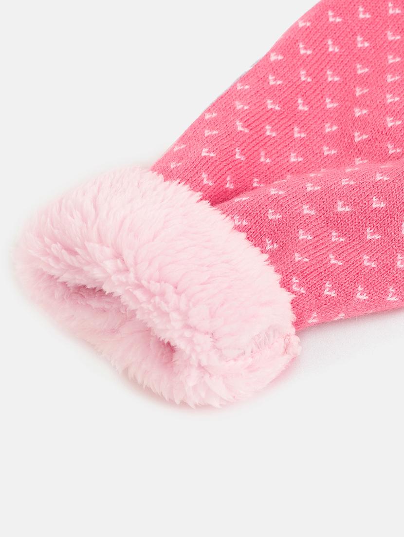 girls pink self design sweater - 21507473 - Standard Image - 3