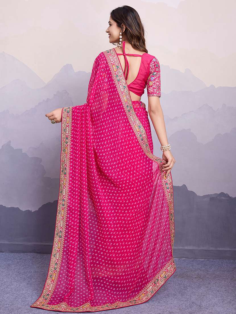 women bandhani printed saree - 21507503 - Standard Image - 3