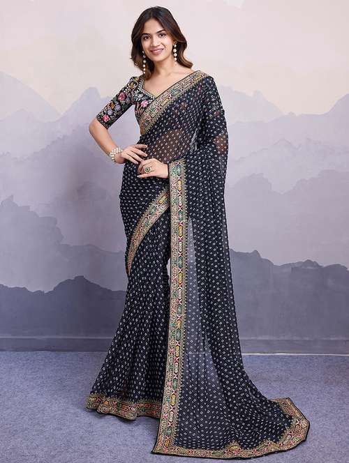 women bandhani printed saree - 21507506 - Standard Image - 0