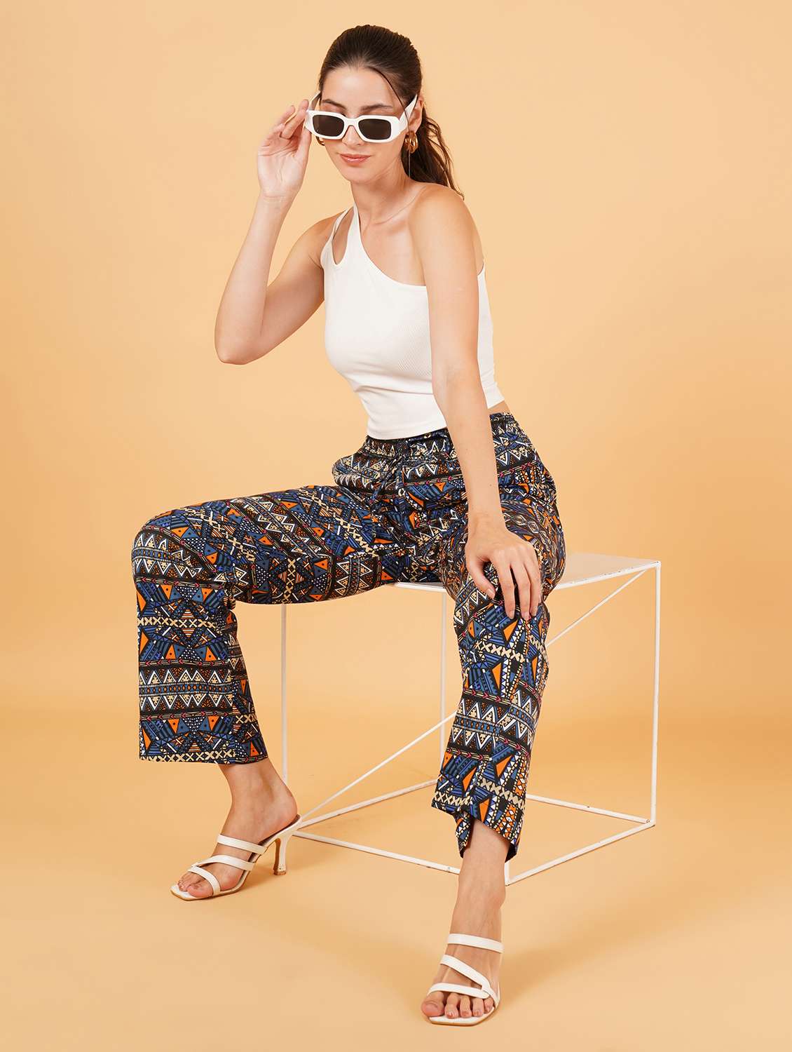 women ankle length printed palazzo - 21507613 -  Standard Image - 3