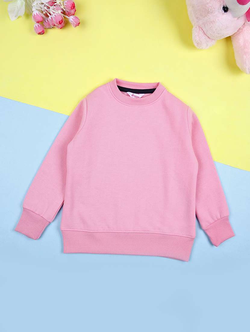 girls solid round neck sweatshirt - 21507668 -  Zoom Image - 0