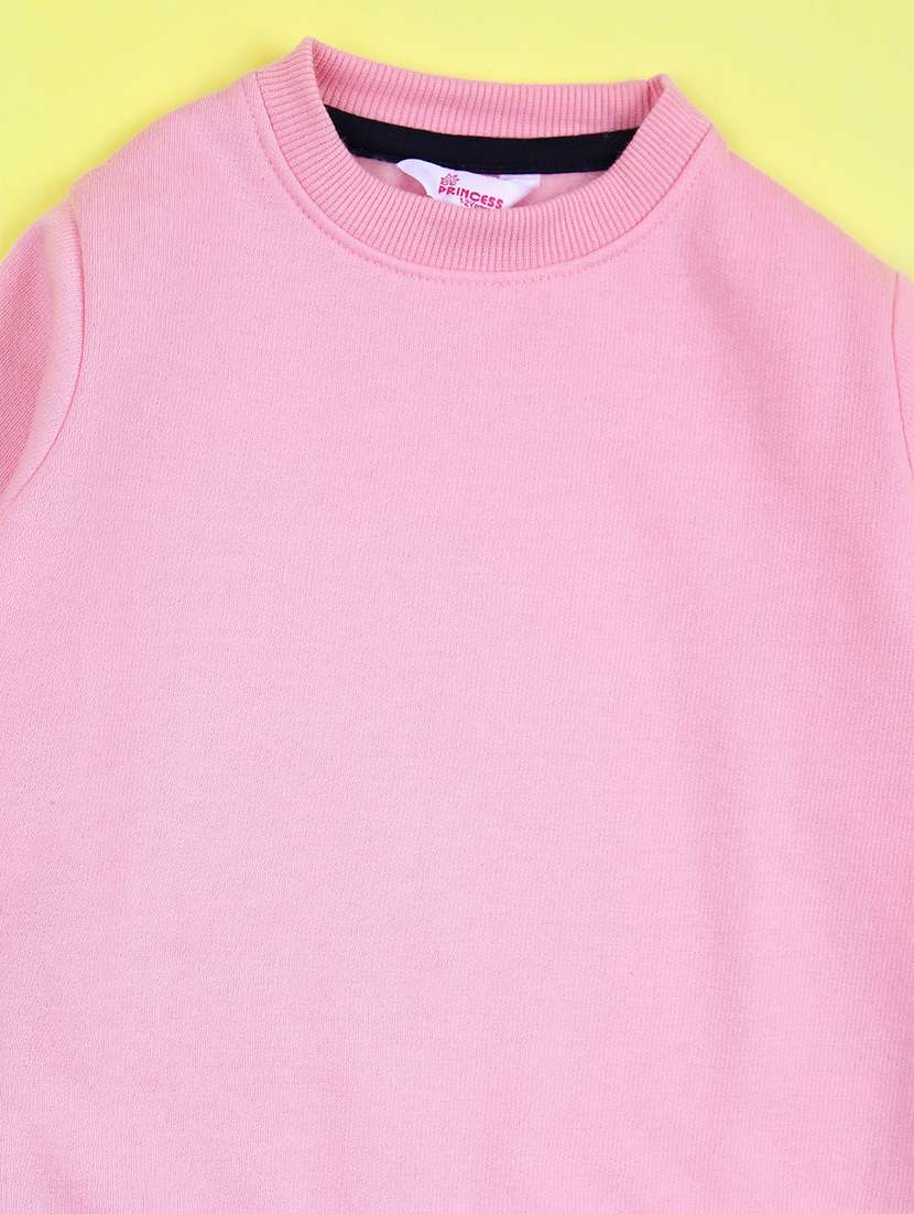 girls solid round neck sweatshirt - 21507668 -  Standard Image - 3