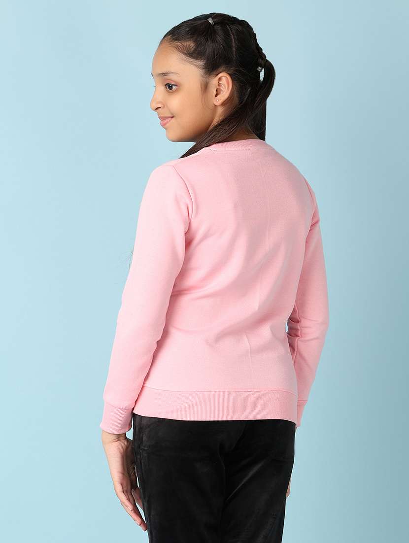 girls solid round neck sweatshirt - 21507672 -  Standard Image - 3