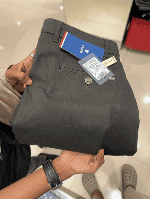 olive dobby casual trousers - 21507684 - Standard Image - 0