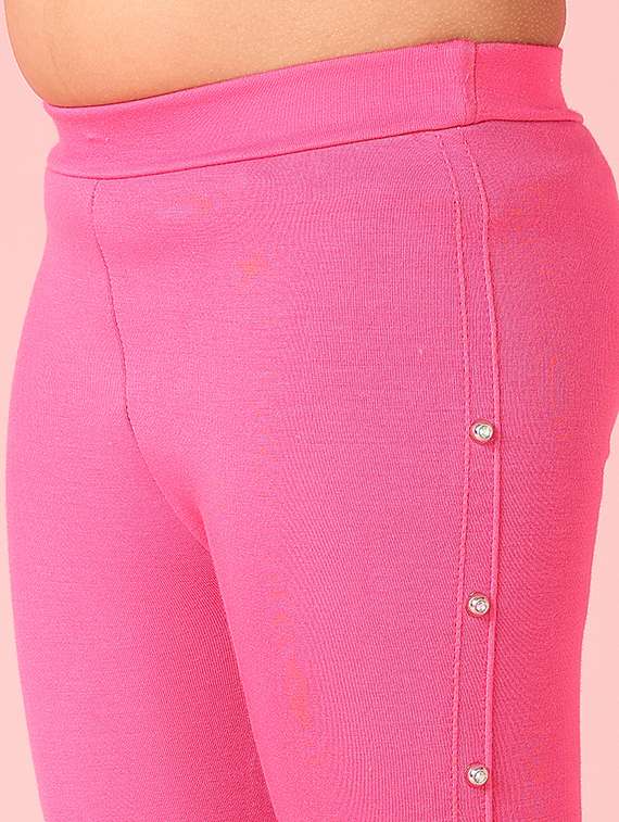 girls solid mid rise legging - 21507691 -  Standard Image - 5