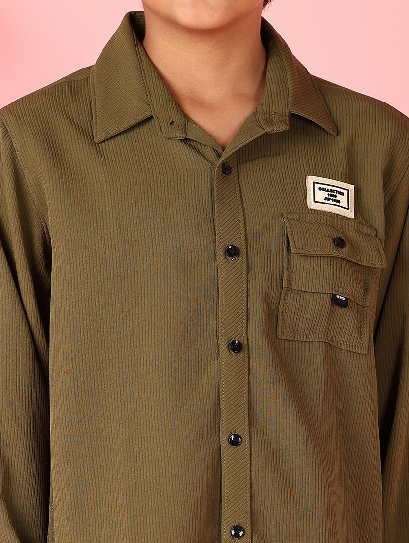 boys solid long sleeve casual shirt - 21507735 - Standard Image - 5
