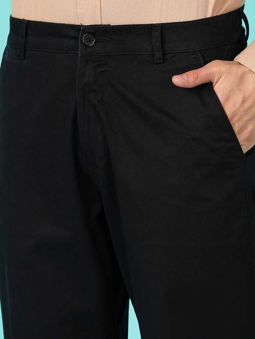 men solid regular fit chinos casual trouser - 21507773 - Standard Image - 5