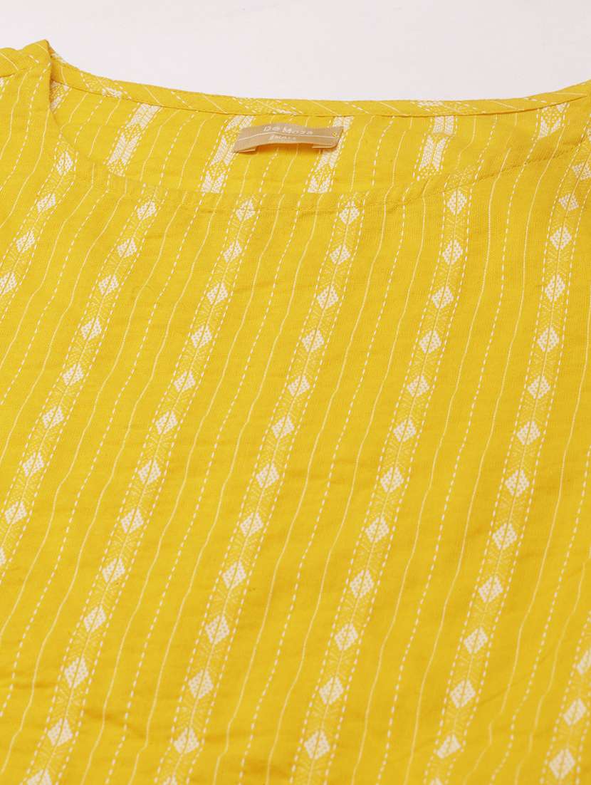 women yellow cotton regular top - 21507957 - Standard Image - 5