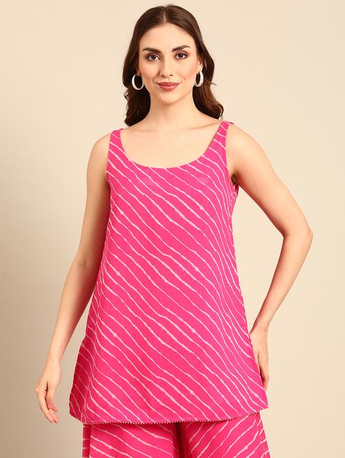 women pink polyester regular kurti - 21507967 -  Standard Image - 0