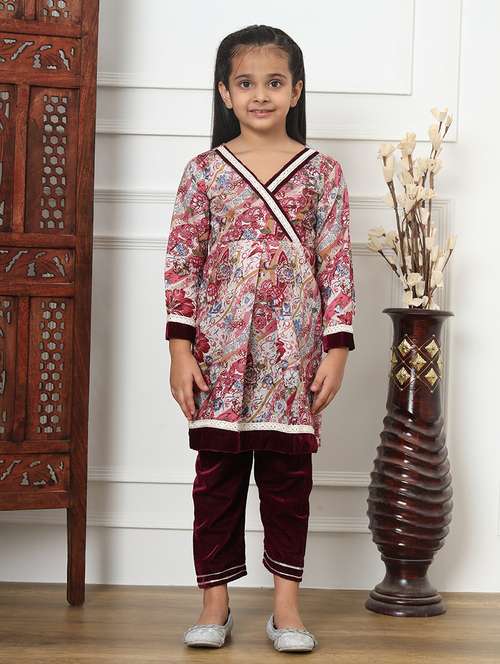 girls multi coloured cotton kurta pant set - 21507988 -  Standard Image - 0